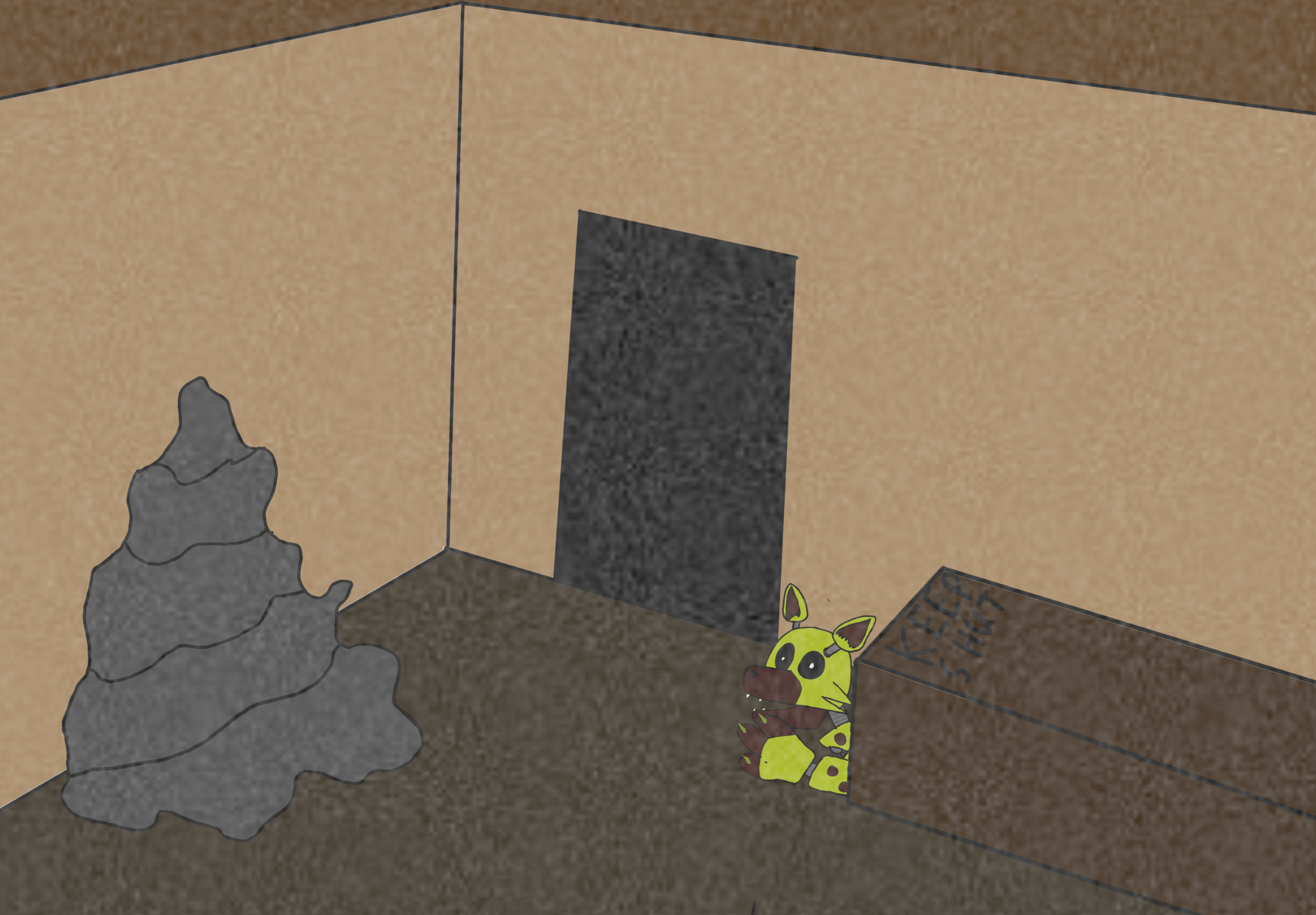 Foxglove Funland screenshot — damaged animatronic area